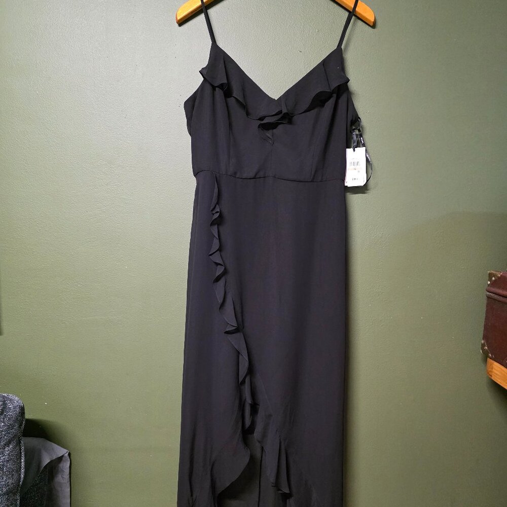 Kensie Black Ruffle Midi Dress – Elegant & Feminine